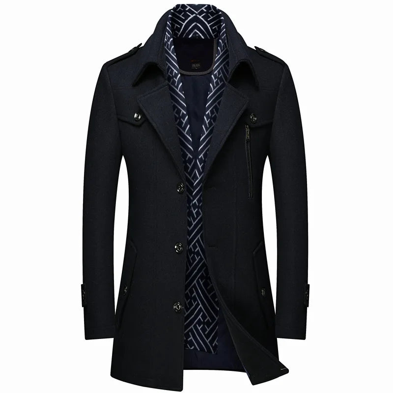 Hot Selling Men’s Thick Winter Windbreaker – Cold-Proof Business Trench Coat
