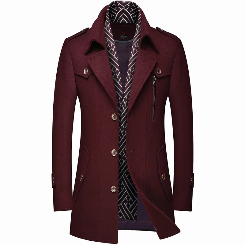 Hot Selling Men’s Thick Winter Windbreaker – Cold-Proof Business Trench Coat