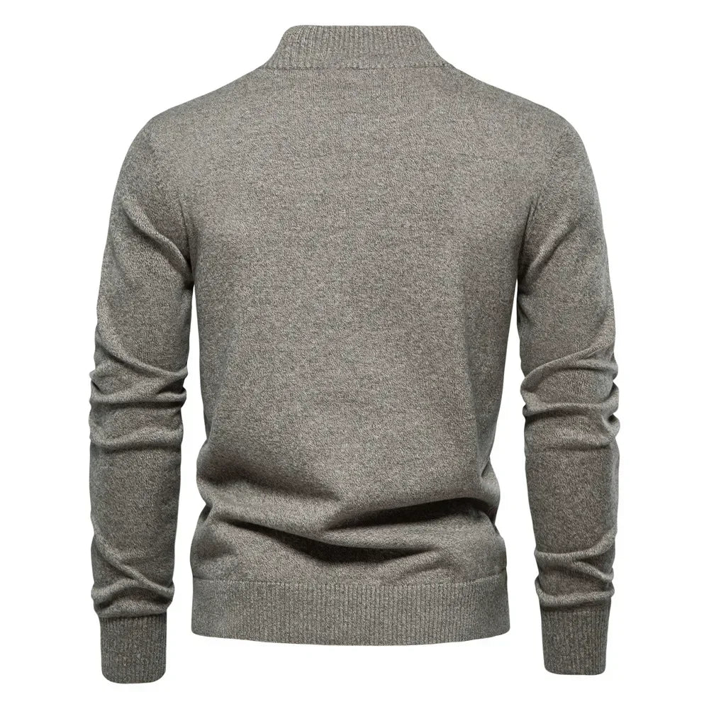 Euro-American Solid Color Sweater Jacket – Single-Breasted with Pockets, Autumn & Winter Cardigan