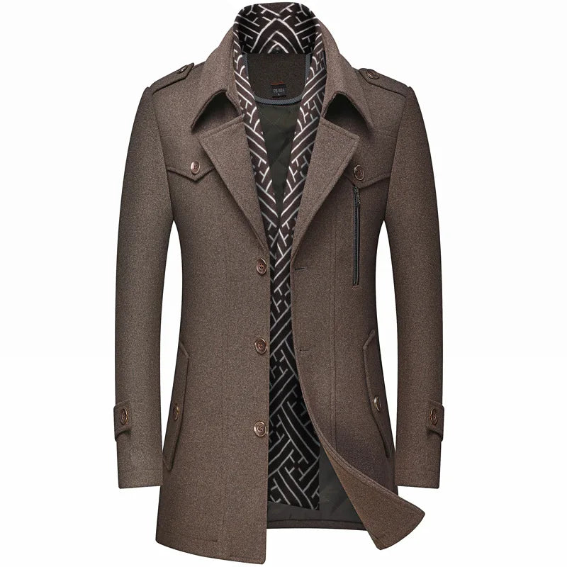 Hot Selling Men’s Thick Winter Windbreaker – Cold-Proof Business Trench Coat