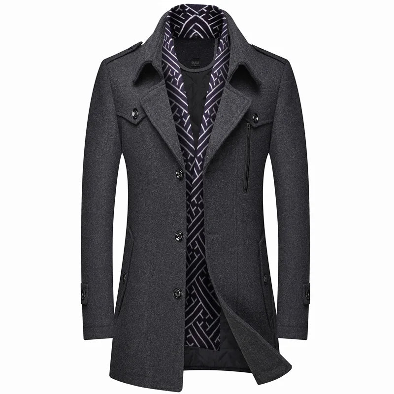 Hot Selling Men’s Thick Winter Windbreaker – Cold-Proof Business Trench Coat