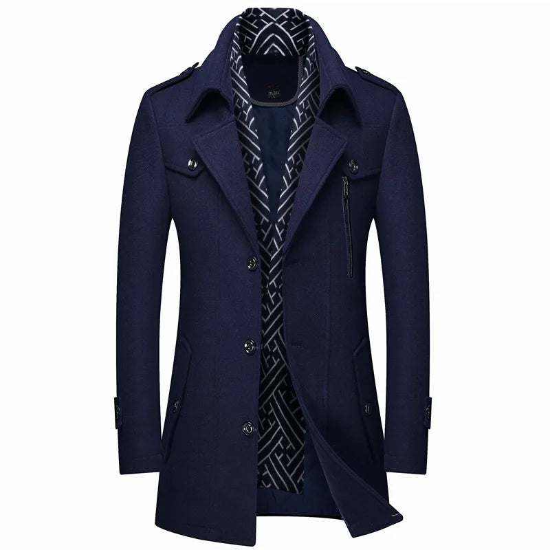 Hot Selling Men’s Thick Winter Windbreaker – Cold-Proof Business Trench Coat
